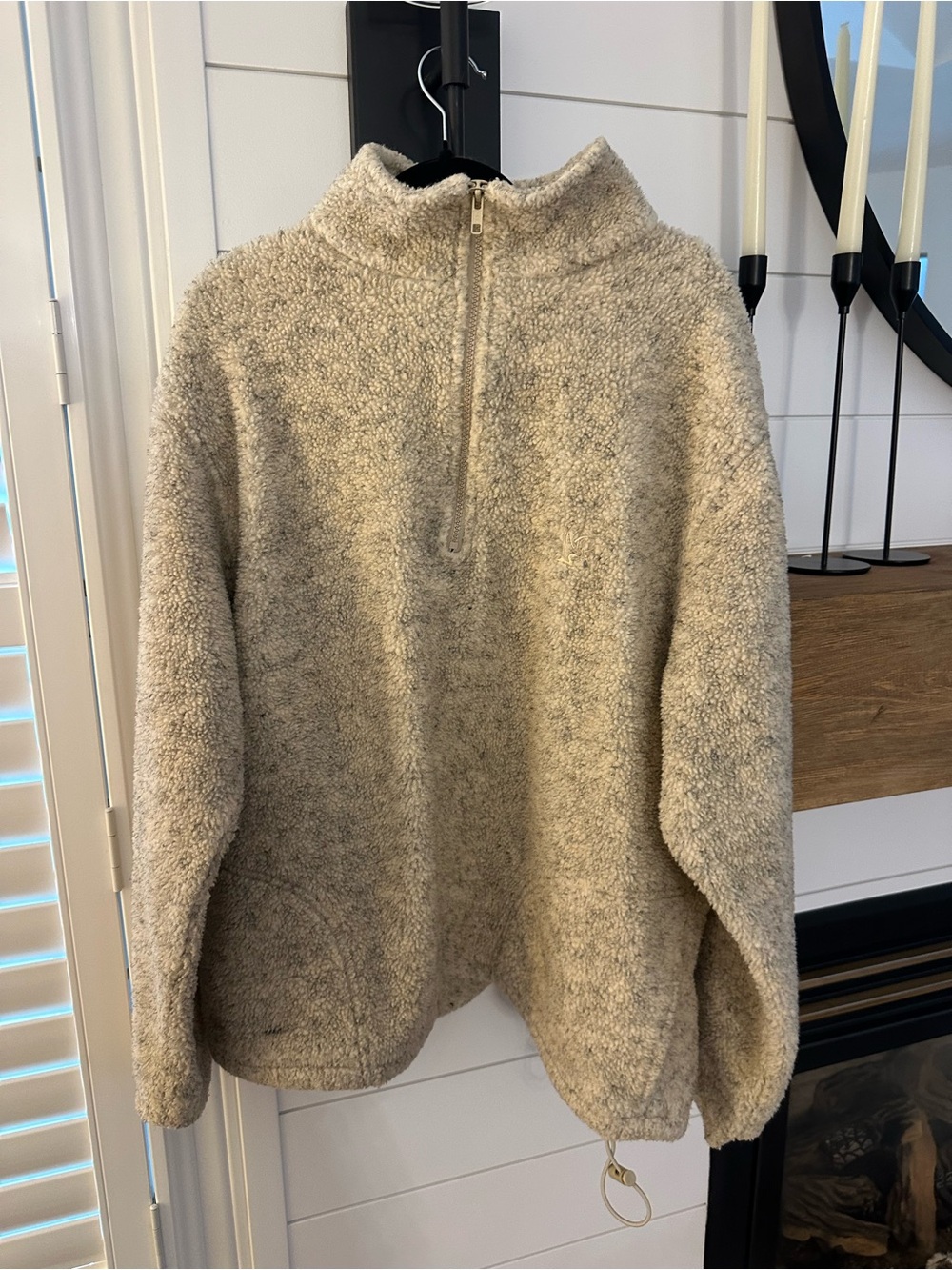 Vintage Northern Reflections Women's Beige Sherpa Half-Zip Pullover